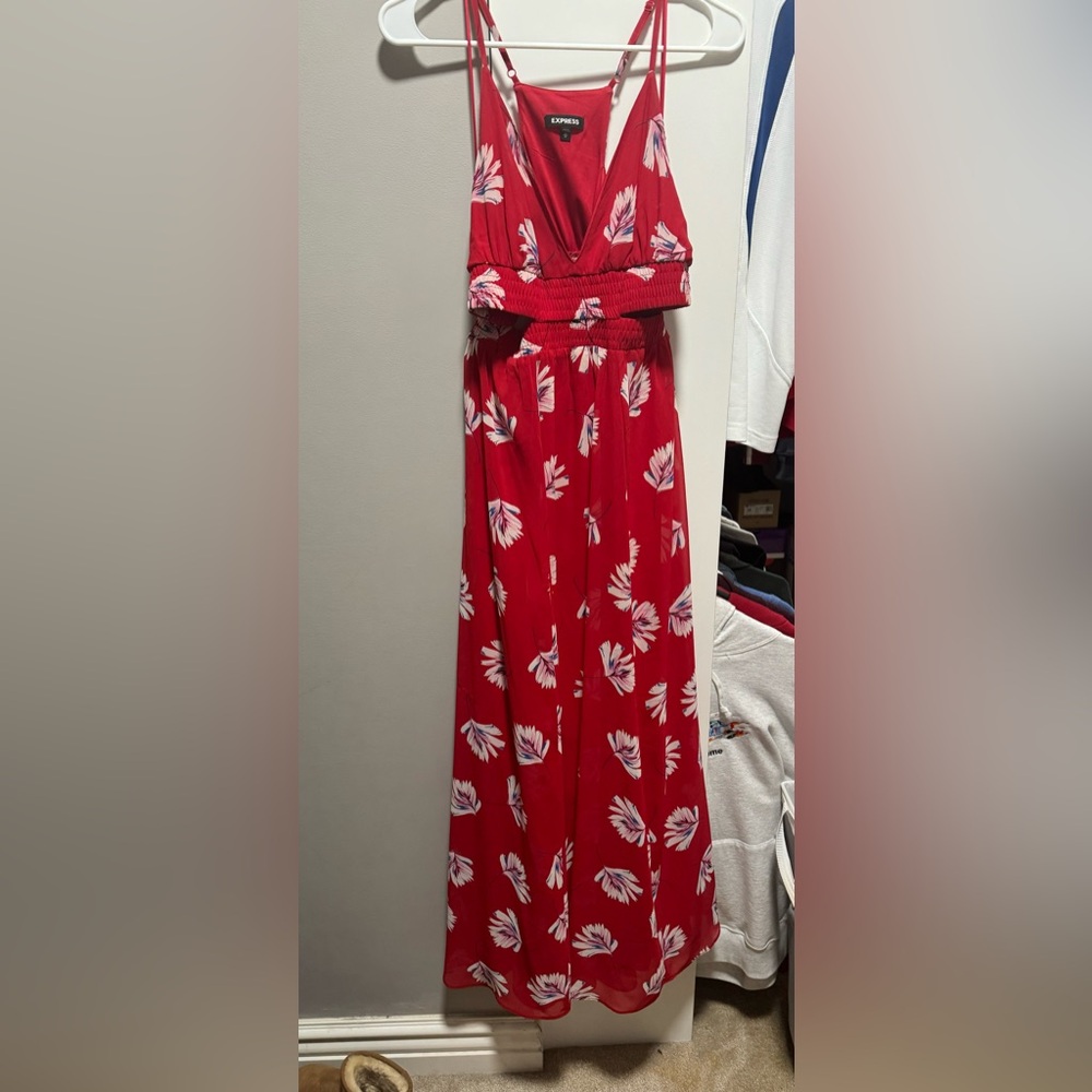 Red floral Express Maxi Dress
